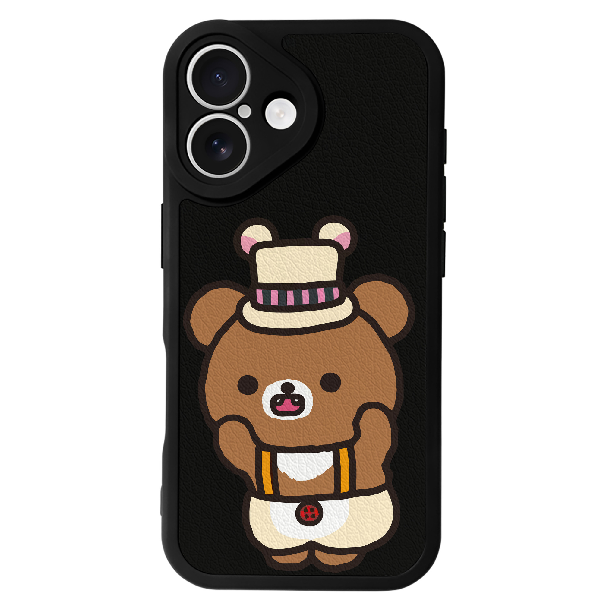 （画像用） リラックマ リラックマ キイロイトリ Rilakkuma Korilakkuma Kiiroitori 【iPhone 16シリーズ対応】シリコンスマホケース（レザー調） 材質：シリコン